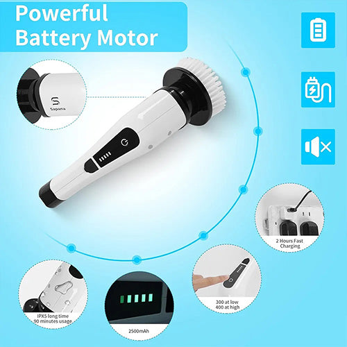فرشاة تنظيف كهربائية DENX DX3630 متعددة الوظائف 9 في 1 ببطارية 2000mAh