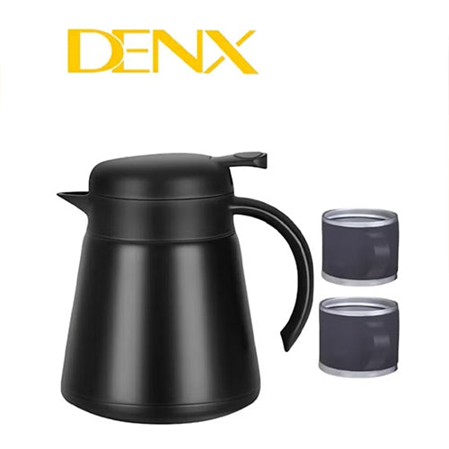 طقم إبريق قهوة حراري DENX DX2036 – 880 مل مع كوبين | ستانلس ستيل عزل 24 ساعة