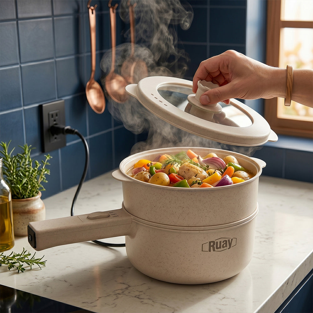 طباخ كهربائي Ruay RA76 Mini Cooker 2 لتر 2 في 1 للقلي والغليان 700 واط