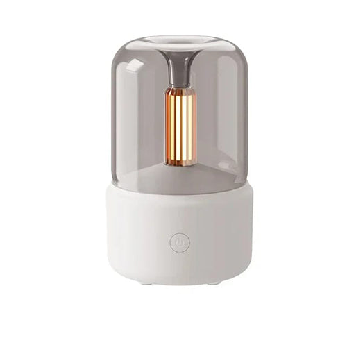 فواحة ومرطب هواء DENX DX2550 بإضاءة LED تحاكي ضوء الشموع وسعة 120 مللي لون أبيض