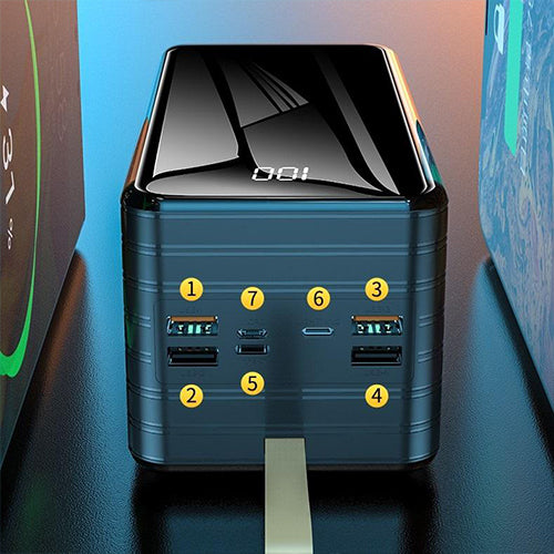 باور بنك DENX DX410 بسعة 80000mAh شحن سريع 66W وLED للطوارئ وحماية ذكية