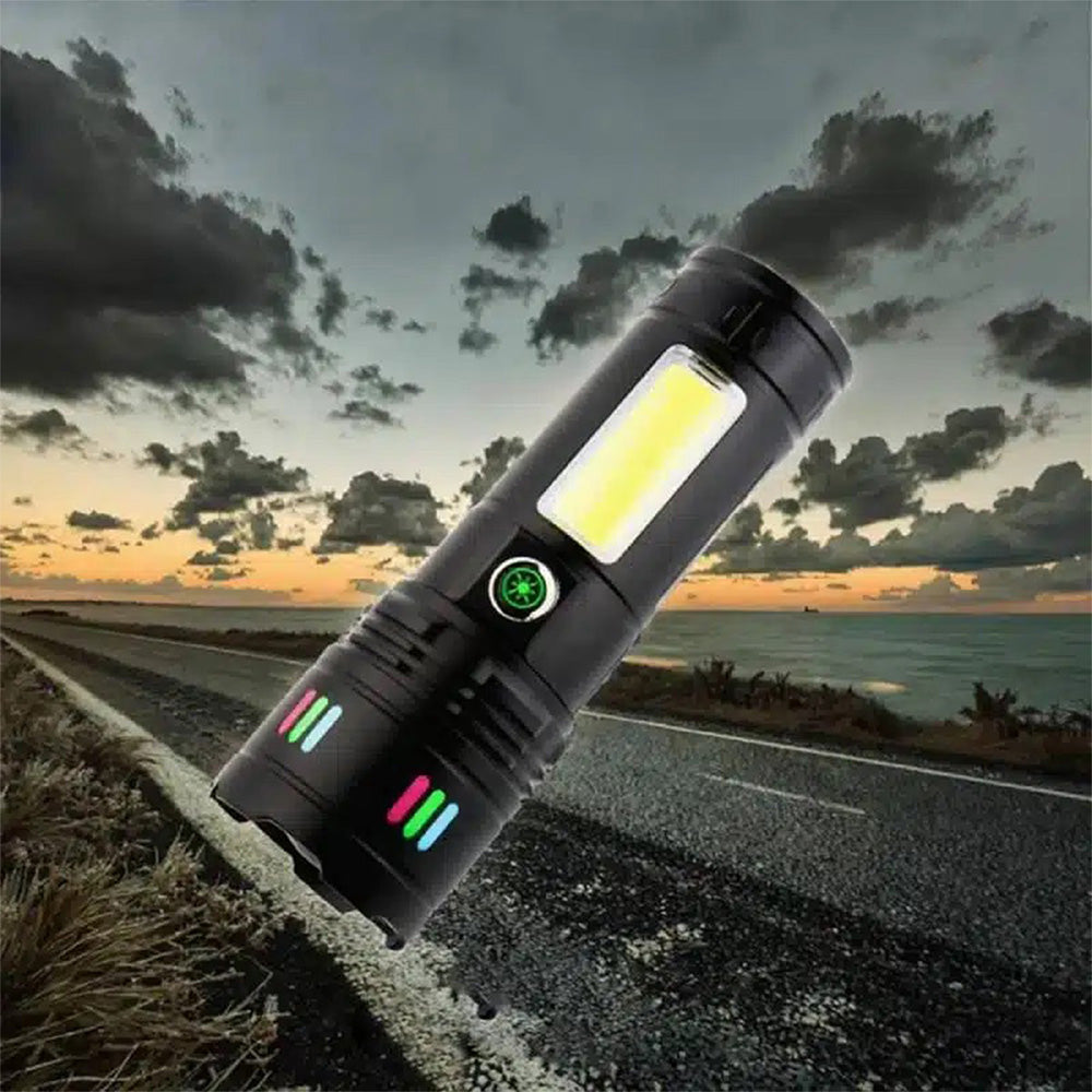 كشاف يدوي S-7706 LED قوي قابل للشحن مقاوم للماء مع باور بنك