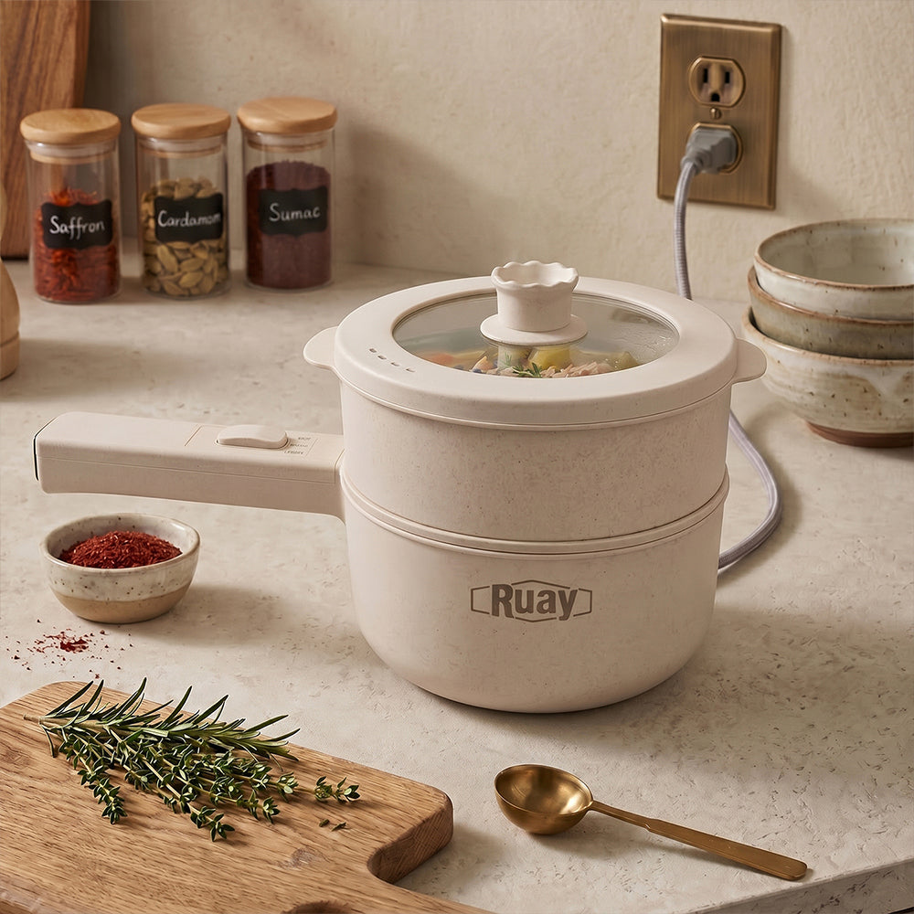 طباخ كهربائي Ruay RA76 Mini Cooker 2 لتر 2 في 1 للقلي والغليان 700 واط