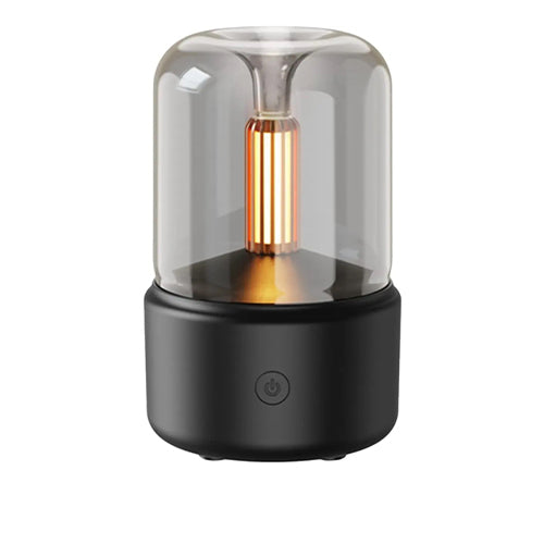 فواحة ومرطب هواء DENX DX2550 بإضاءة LED تحاكي ضوء الشموع وسعة 120 مللي لون أسود