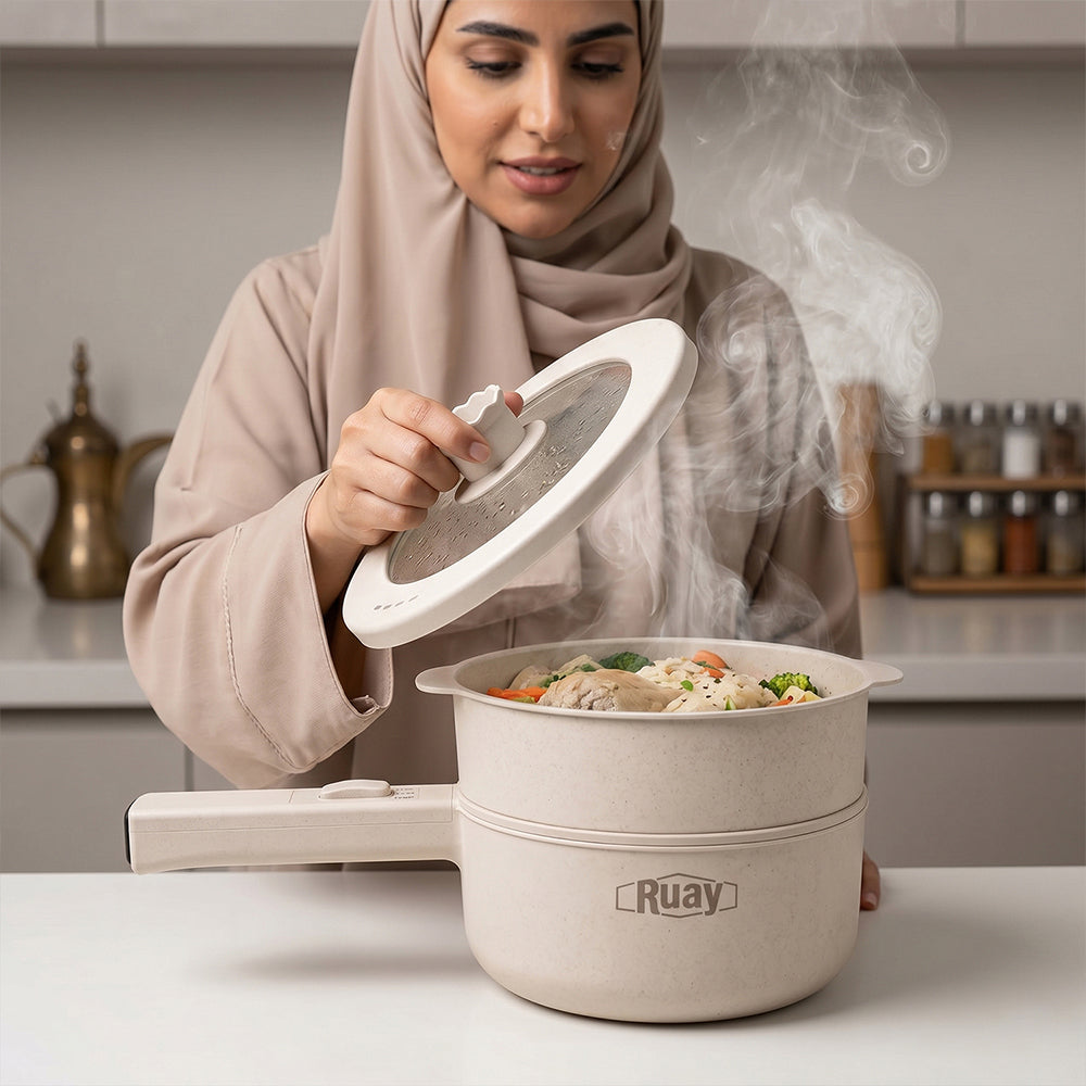 طباخ كهربائي Ruay RA76 Mini Cooker 2 لتر 2 في 1 للقلي والغليان 700 واط