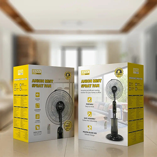 مروحة رذاذ الماء DX2577 حجم 16 بوصة 75 واط بجهاز تحكم عن بعد لتبريد الهواء