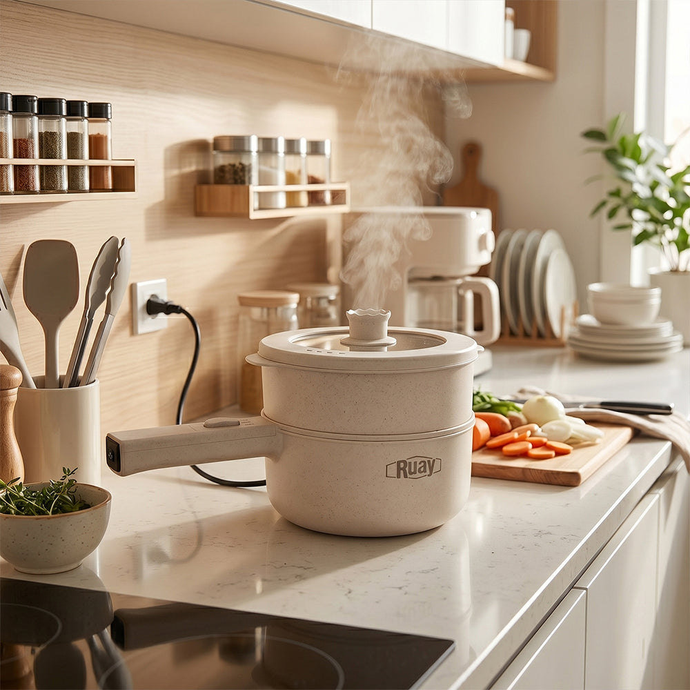 طباخ كهربائي Ruay RA76 Mini Cooker 2 لتر 2 في 1 للقلي والغليان 700 واط