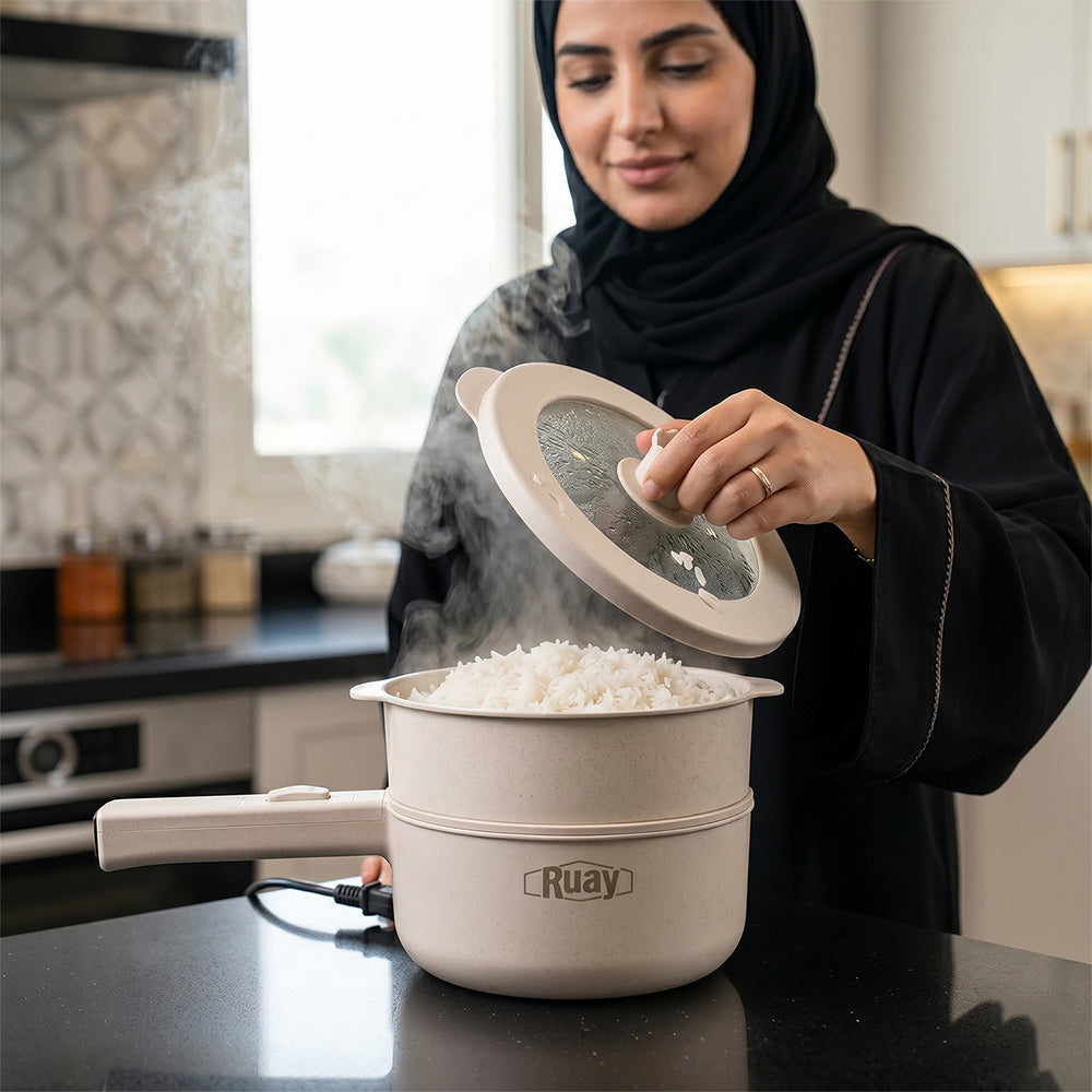طباخ كهربائي Ruay RA76 Mini Cooker 2 لتر 2 في 1 للقلي والغليان 700 واط