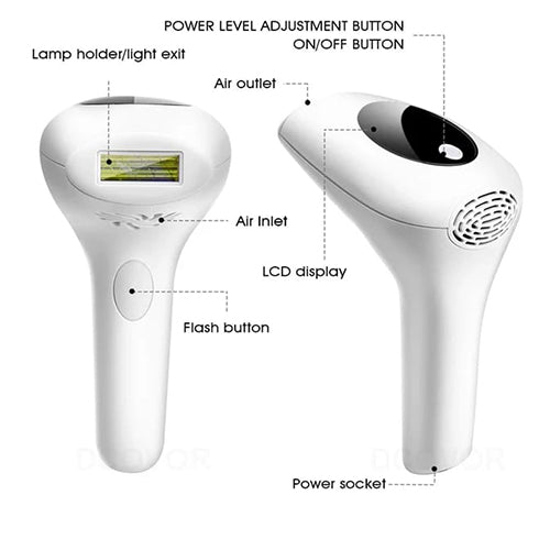 جهاز إزالة الشعر بتقنية IPL – AM001 | 36 واط | 999,999 نبضة | 8 مستويات
