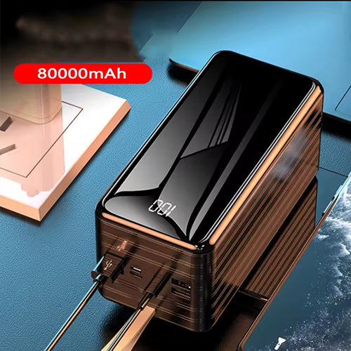 باور بنك DENX DX410 بسعة 80000mAh شحن سريع 66W وLED للطوارئ وحماية ذكية