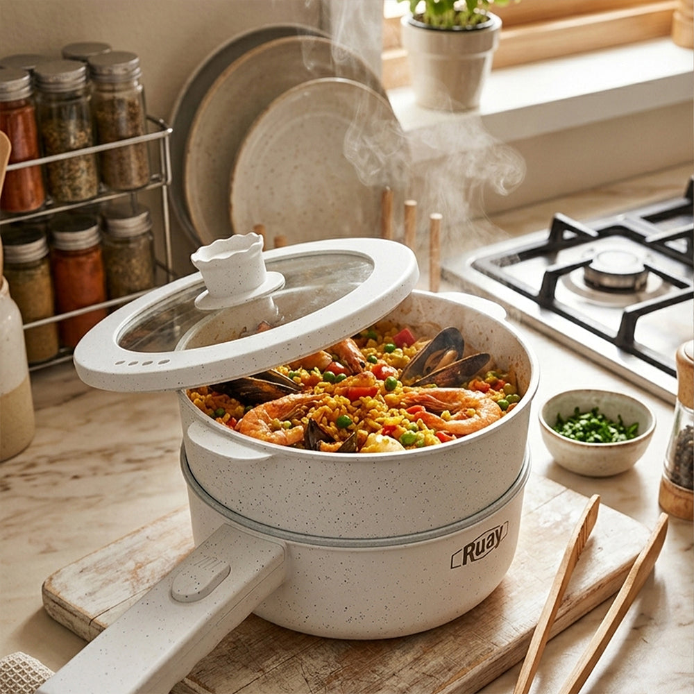طباخ كهربائي Ruay RA76 Mini Cooker 2 لتر 2 في 1 للقلي والغليان 700 واط