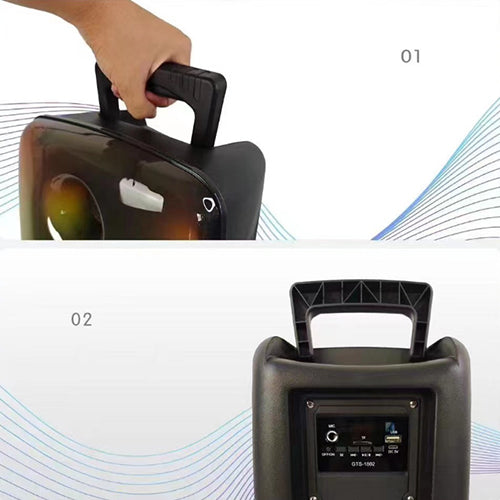 مكبر صوت GTS-1802 بلوتوث مع ميكروفون وإضاءة RGB