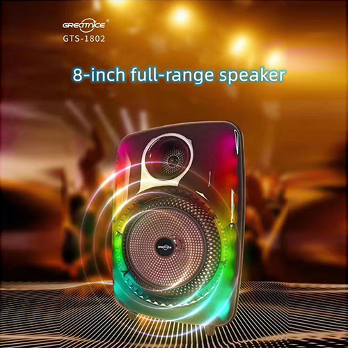 مكبر صوت GTS-1802 بلوتوث مع ميكروفون وإضاءة RGB