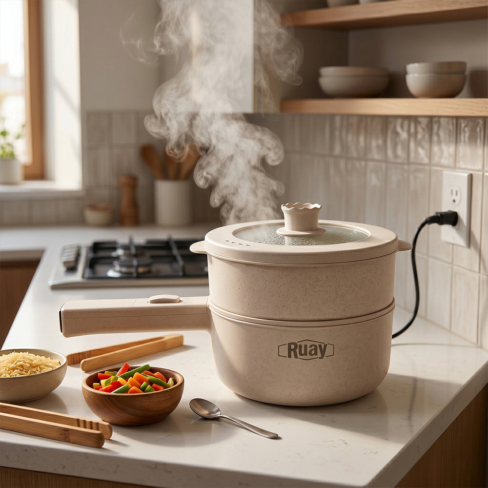 طباخ كهربائي Ruay RA76 Mini Cooker 2 لتر 2 في 1 للقلي والغليان 700 واط