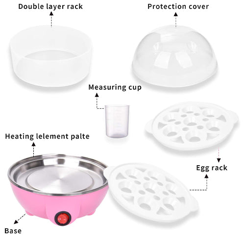 جهاز سلق البيض والأطعمة بالبخار 350 واط بسعة 14 بيضة