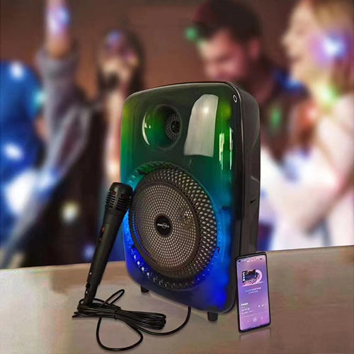 مكبر صوت GTS-1802 بلوتوث مع ميكروفون وإضاءة RGB