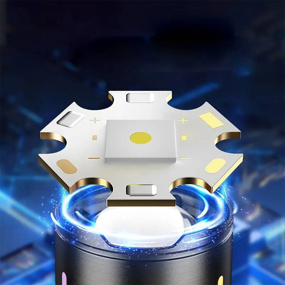 كشاف يدوي S-7706 LED قوي قابل للشحن مقاوم للماء مع باور بنك