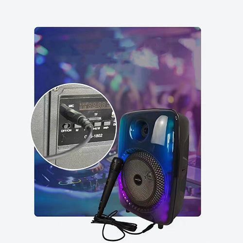 مكبر صوت GTS-1802 بلوتوث مع ميكروفون وإضاءة RGB